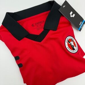 CHARLY Club Tijuana Xolos‎ Soccer Jersey Red / Black Men's Polo Shirt Medium